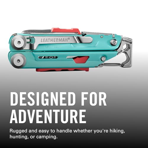 Image of LEATHERMAN, Signal, 19-in-1 Multi-tool for Outdoors, Camping, Hiking, Fishing, Survival, Durable & Lightweight EDC, Made in the USA, Aqua /Silver