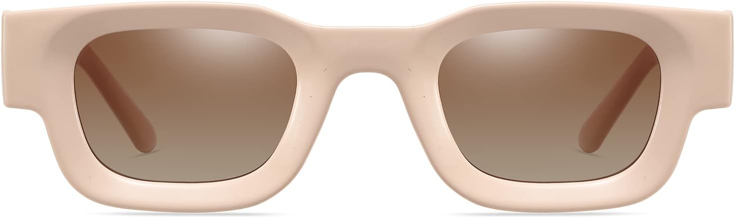 EYLRIM Thick Square Frame Sunglasses for Women Men Chunky Rectangle Polarized Sunglasses UV400 Protection - Image 5