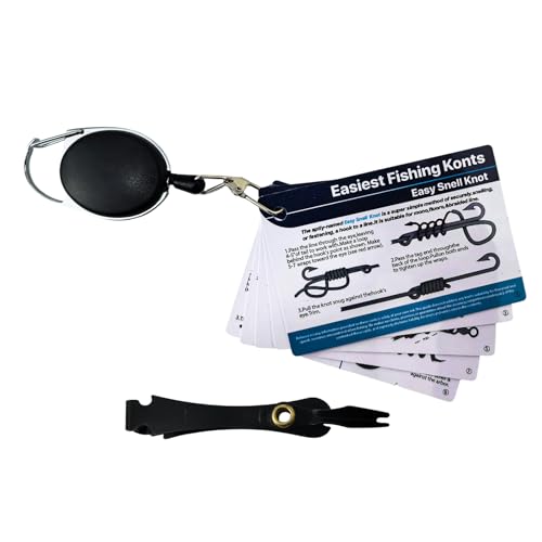 wangyanxi77 Easiest Fishing Knots Waterproof Guide with 12 Fishing Line Knot Types, Included Fishing Knot Tying Tool Set Essential Fishing Accessories for Fishing Gear and Equipment