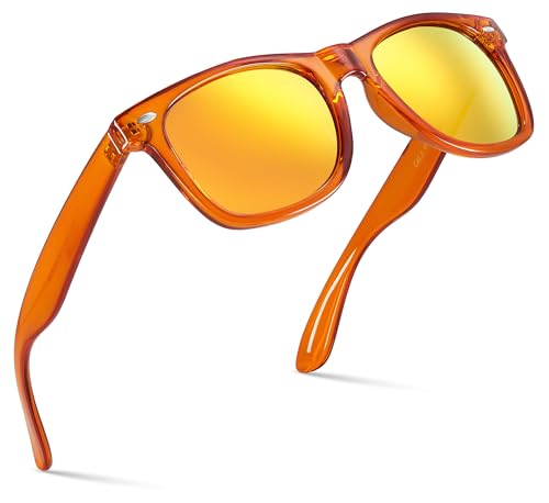 Retro Rewind Translucent Frame Colorful Neon 80s Mirrored Sunglasses for Men Women