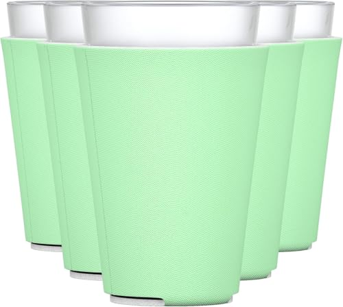 Image of TahoeBay Blank Pint Glass Sleeves, Beer Coolers, 6-Pack, Mint | Insulating Foam Cooler, 16oz Collapsible Tapered Beverage Holder, Bar Cup Insulator for Transfer Vinyl, HTV, Sublimation, DTF