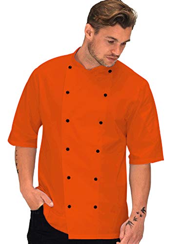 SUNLEXA Men's Chef Coat/Chef Jacket Multi-Colored Half Sleeve Chef Coat Size (S-6XL)