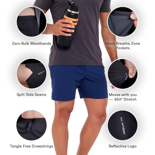 Athletic Gym Shorts Men 4 Way Stretch Fabric - 5 inch Inseam, Quick Dry, Perfect for Workout, Running & Sports3