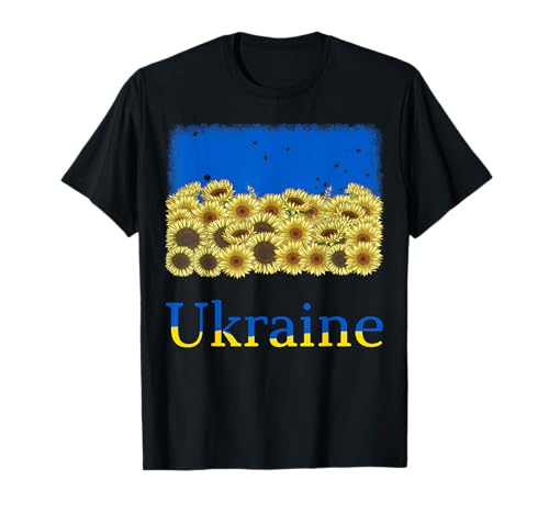 Ucraina camicia divertente vintage girasole bandiera ucraina Maglietta