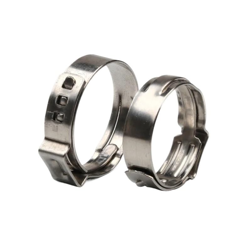 100pcs 4.7-23.5mm Single Ear Hose Clamps 304 Stainless Steel Single Ear Hose Clips Ear Pipe Clamps for Sealing Kinds of Hose(5.8-7.0mm)