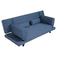 【新品未使用】自社無料配送 ソファベッド ネイビー 2人掛 クッション2個付 新品未使用】自社無料配送 ソファベッド ネイビー 2人掛