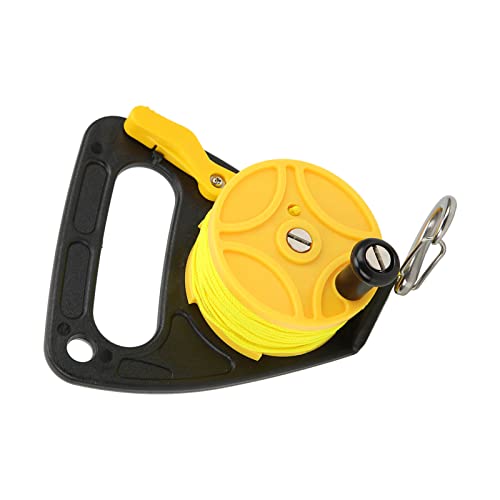 Carrete de buceo alambre amarillo de nailon con gancho inoxidable 2