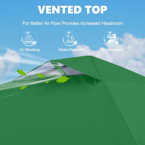 Image of MASTERCANOPY 8x8 Durable Pop Up Canopy Tent with 1 Sidewall, Forest Green