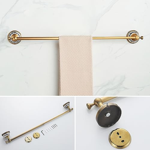 Antique Bronze Bathroom Hardware Set,Adjustable Towel Rack, Toilet Roll Paper Holder,Hand Towel Holder,Hook, Bathroom Accessories Set Wall Mounted,Porcelain Design - Image 7