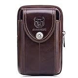 X-xyA Mens Waist Bag, Genuine Leather Hook Belt Bags Multi-Function Fanny Pack Cigarette Phone Case...