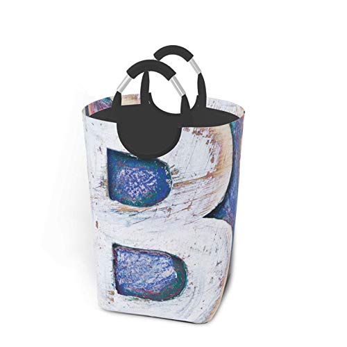 Wäschesack,Buchstabe B Alter Druck Alt B Druck,Großer faltbarer Wäschekorb,zusammenklappbarer Wäschekorb,zusammenklappbarer