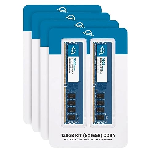 Image of OWC 128GB (8x16GB) DDR4 2666MHz PC4-21300 CL19 2RX8 ECC Unbuffered UDIMM 1.2V 288-pin Workstation Server Memory RAM