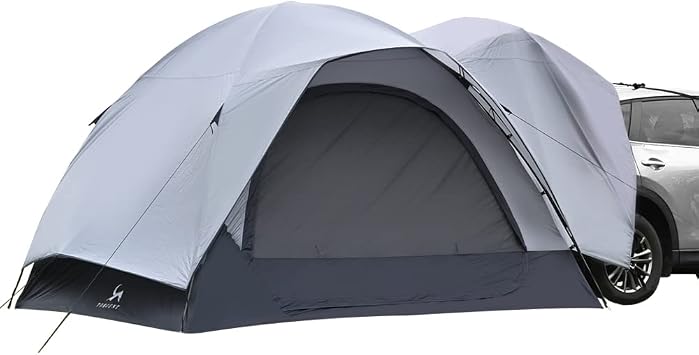 TOMOUNT Rear Tent Waterproof Car Camping Tent 3 x 3 x 2.1 m 4 Person Family Tent Dome Tent for Trekking, Camping, Outdoor, Hiking