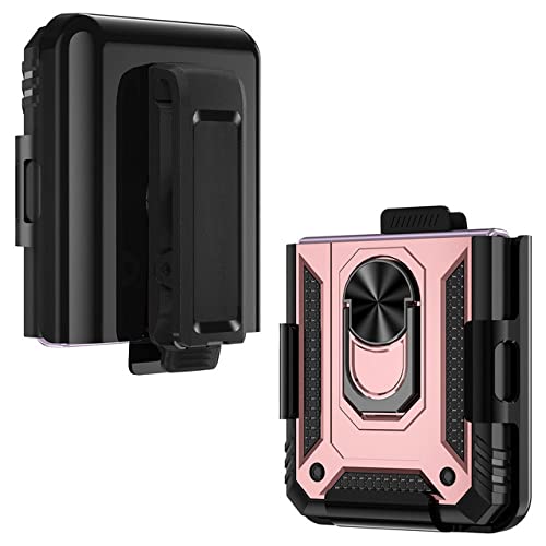 Étui magnétique pour Samsung Z Flip 4 antichoc protégeant la charnière avec clip ceinture robuste