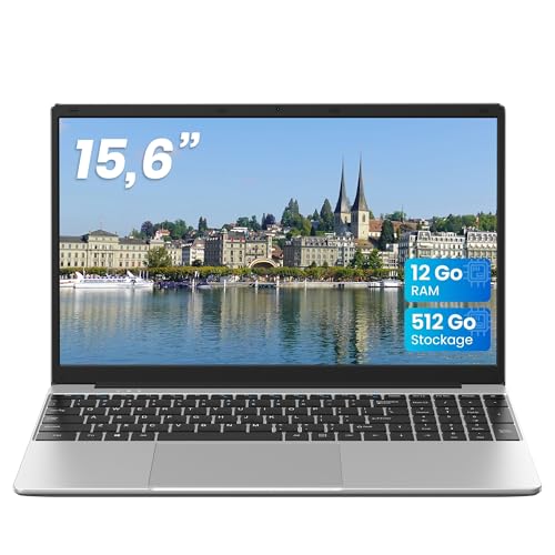 jumper Laptop 15,6 Zoll FHD Display, 12 GB RAM 512 GB ROM TF Erweitern 512GB, 5205U Prozessor Notebook(bis zu 2,3 GHz), 2 Stereo-Lautsprecher/USB 3.0/Typ-C/Zehnertastatur