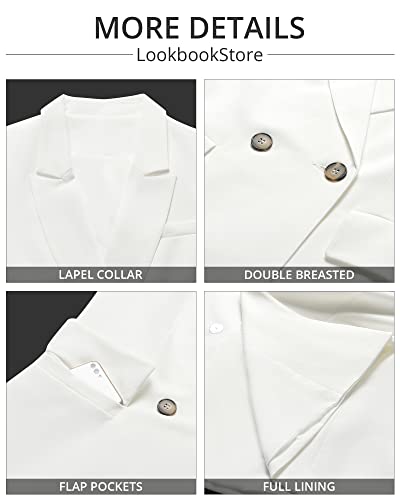 Lookbookstore Casual Blazer For Women Brilliant White Blazer Womens Jackets Lightweight Trendy Womens Clothes Size X-Large Size 16 Size 18 #TOP6