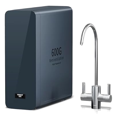 TOKIT AkuaPure U2 Reverse Osmosis System, Tankless Alkaline Mineral Reverse Osmosis Water Filter, NSF/ANSI 58,Under Sink Water Filter RO System, 600 GPD, 2:1 Pure to Drain, 2 Way Faucet