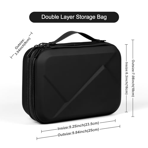 miloocul EVA Electronic Accessories Storage Case Large Shockproof Waterproof Storage Bag for Electronics Organizer Portable Cable Storage Bag for Travel or Work (Black, Double Layer) by miloocul - Image 6
