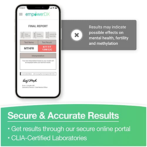 Empowerdx At Home Mthfr Gene Test, Tests For Variants Of The Mthfr Gene (Which Can Be Associated With Mental Health Issues, Fertility, Anxious Feelings, And Migraine Headaches), Ages 2+ #TOP2
