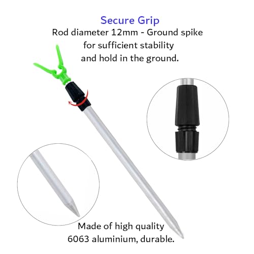 Fishing Rod Holder Set, 4pcs Bankstick Adjustable Extending Rod Rest Fishing Accessories Fishing Rod Stand Set 40-65CM - Image 3