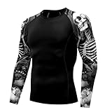 color cosplayer Jiu Jitsu Men American Flag UPF 50+ Sun Protection Printed Rash Guard Long Sleeve Swim Shirts