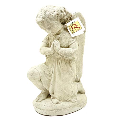 Estatua Ángel de Oración Vintage de Piedra Sólida miniatura 7