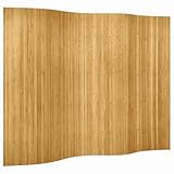 vidaXL Pannello Divisorio per la Stanza in bambù Naturale Paravento 250x165 cm Separè...