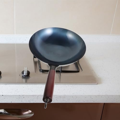 Wok de hierro Mobestech 30 cm con mango de madera miniatura 4
