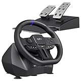 PXN V900 Gen2 Volante con Pedali, Volante da Corsa 270°/900° con Feedback di Vibrazione, Pedali Hall – Volante Gaming per PC Windows, PS4, PS3, Xbox e Switch