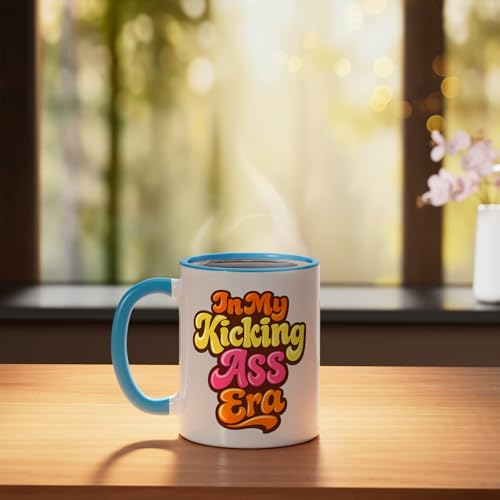 In My Kicking Ass Era Motivation Soccer Sport Fitness Boxing Ceramic Mug, Blue/White by Kicking Ass Motivation Apparel - Used condition - Image 3
