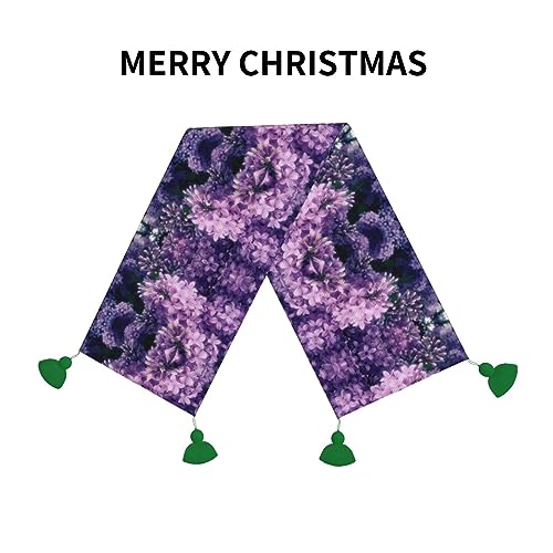 Chemin de table de Noël violet de 152,4 cm aux pompons traditionnels - 4
