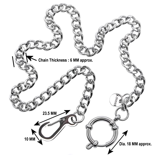 Watchvshop Stainless Steel Pocket Watch Chain Albert Chain With Steel Curb Link Chain, Steel Spring Clasp And Steel Polish Clasp Fcs91 #TOP1