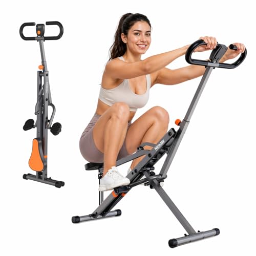 Macchina Squat Pieghevole Niceday per Allenamento Glutei, Gambe e Core - Attrezzo Fitness 4 in 1 con Resistenza Regolabile e Display LCD