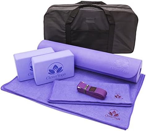 Gift for Women - Yoga Mat Set 7PC for Her - 1 Yoga Exercise Mat, Yoga Mat Towel, 2 Yoga Blocks, Yoga Strap, Yoga Hand Towel, Free Carry Case Birthday Gift for Wife, Mom, Aunt, Sister and Daughter