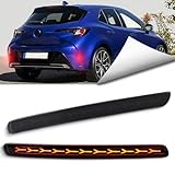 BINQIGOO 2Pc Full LED Rear Bumper Reflector Lights Kit for Toyota Corolla Hatchback 2019-2025 Tail Lamp Brake Fog Lamps Daytime Running Light,Rear Reflector Panel Trim Lamp Accessories (Smoked)