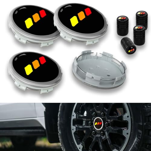 4 PCS Black Wheel Center Caps 3-5/16 Inch Tri-Color Hub Caps Wheel Rim Center Cover Compatible with 2022-2024 Tundra (Yellow) -  YUNXINGJV