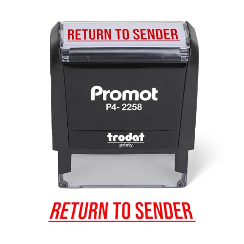 Promot Return to Sender Self-Inking Stamp - Red Ink Envelope Stamper for Office Supplies & Business Use - Rubber Stamps for Home Mail Organization - Return Address Stamp (Large)