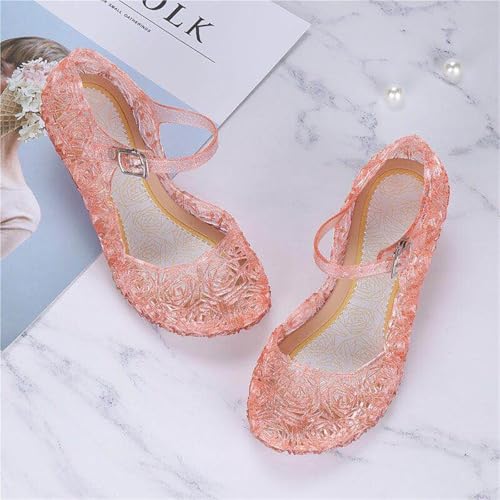 Sandals Women Summer Sandals Crystal Princess Shoes Cave Shoes Cute(Gold,16cm)4