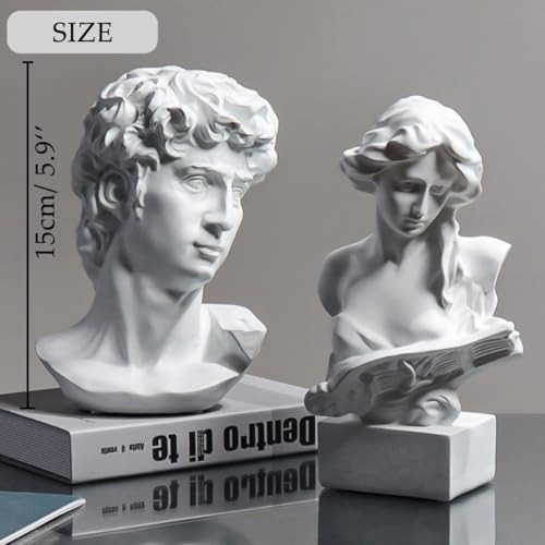 Estatua Busto David para Decoración Hogar 6 pulgadas miniatura 2