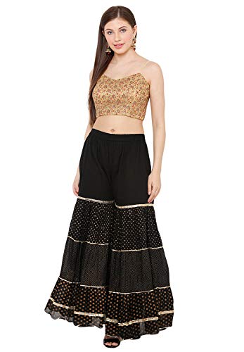 S SALWAR STUDIO Women's Gold Net Readymade Saree Blouse-SSB2849-GOLD - Image 5