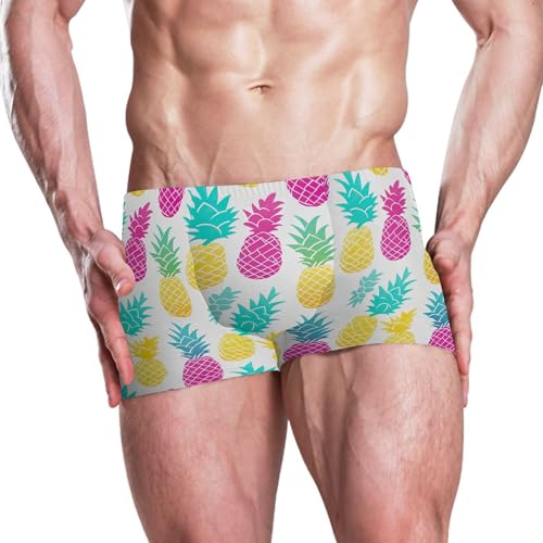 Pineapple Fruit Summer Mens Swim Trunk Swimwear Bathing Suit Swim Brief Square Leg Board Short S B04038842