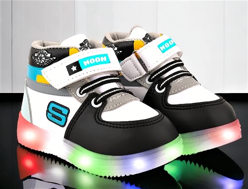Image of Hooh Kids Unisex Fashionable LED Lights Unisex Sneakers and Walking Shoes for Boys and Girls of Age 2 Years to 10 Years