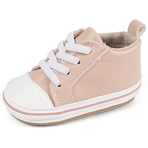 Cheerful Mario Lauflernschuhe für Jungen Mädchen Babyschuhe Krabbelschuhe Erste Schuhe Kleinkind Hausschuhe PU Anti-Rutsch E Rosa 12-18 Monate Cover