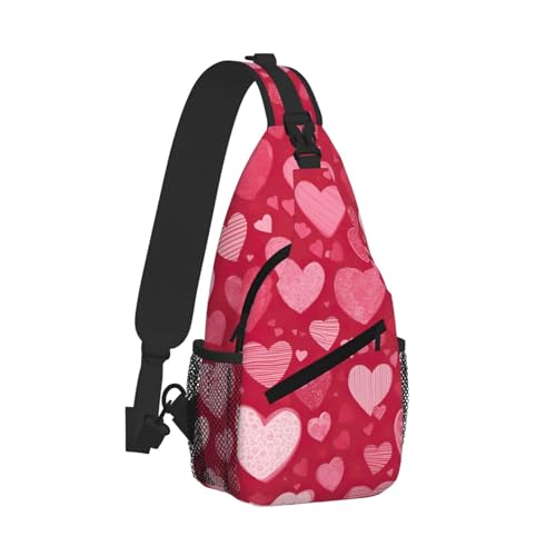 Valentine Day Printing Cross Chest Bag Diagonally Sling Backpack Crossbody Shoulder Bags Sling Travel Hiking Daypack2