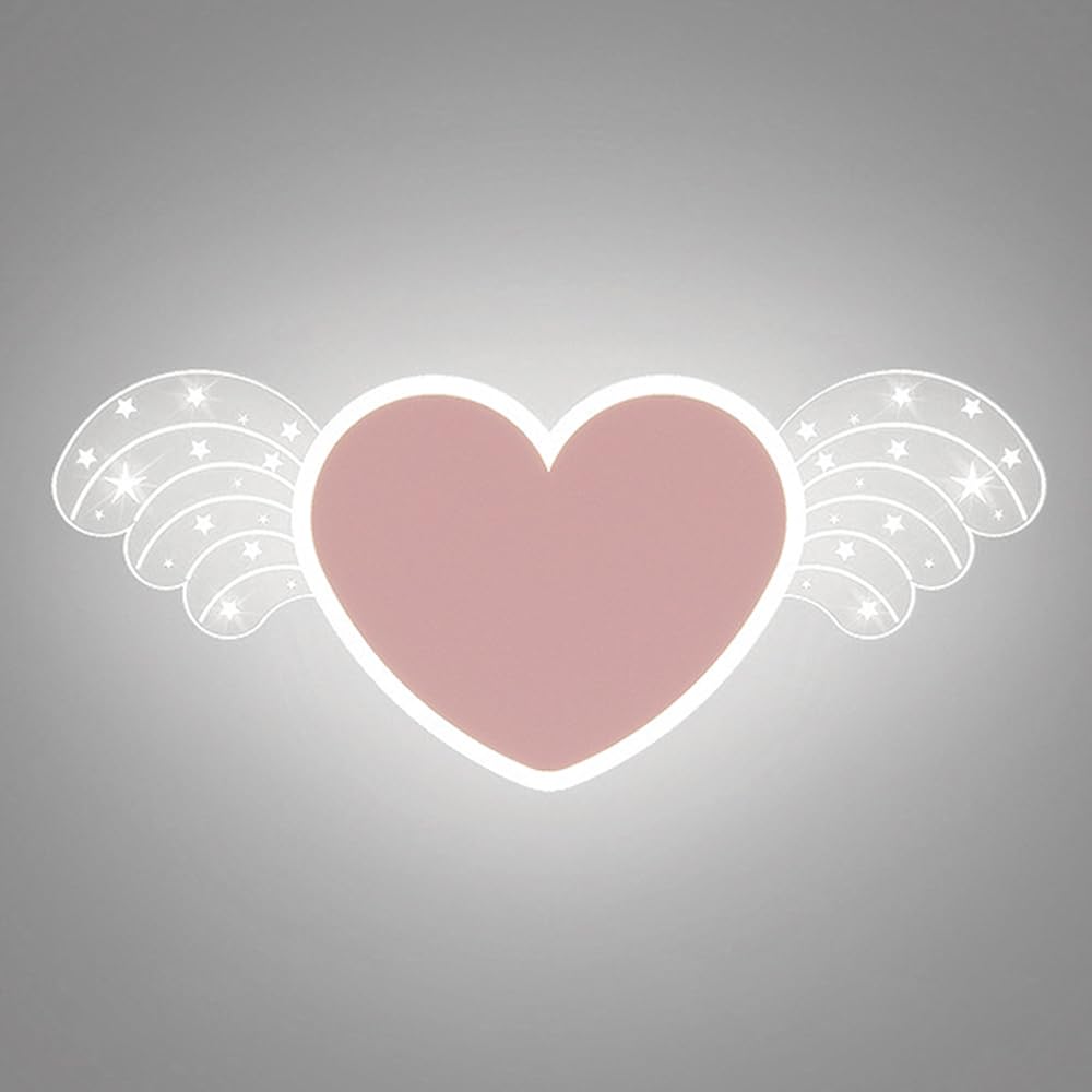 Applique murale LED 12W en forme de cœur avec abat-jour acrylique pour chambre enfant