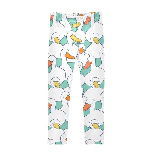 Girls Basic Leggings Baby Girls Pants Duck Cartoon Soft Footless Stretchy Tights Pants 4-10Y