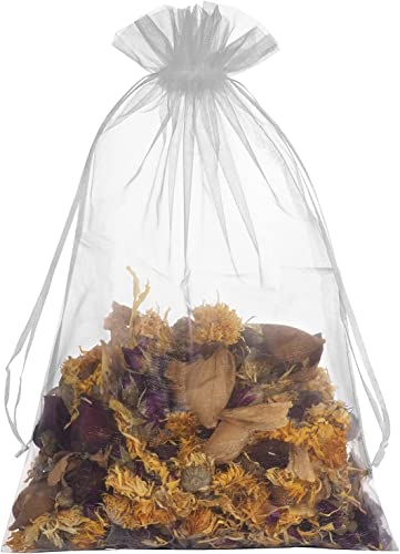 50 PCS 8x12 White Organza Bags - Wedding & Party Gift Bags With Drawstring