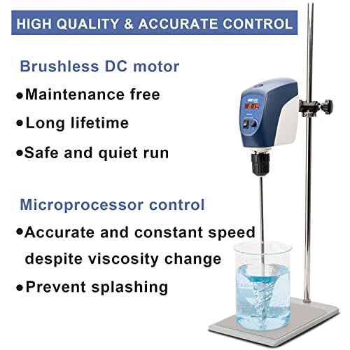 Onilab 8053100200 Electric Overhead Stirrer, Led Digital Overhead Stirrer Mixer thumb #3