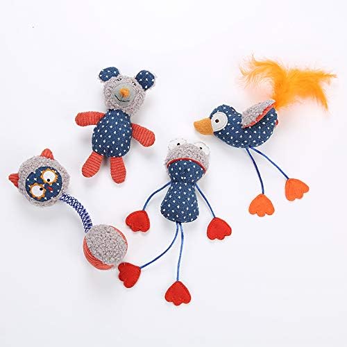 Petllywood 2 Pcs Catnip Toys for Indoor Cats Cute Fluffy Animals Toy with Catnip Interactive Kitty Plush Chew Toys
