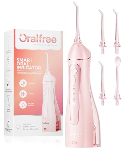 Oralfree Water flosser Teeth Picks - Dental Braces Cordless Oral Irrigator Portable Rechargeable Travel Irrigation Cleaner IPX7 Waterproof Electric Professional Flossing Teeth Cleaning for Home